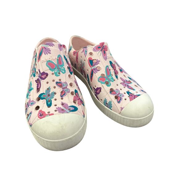 Native Kids' Girl's Pink Jefferson Butterfly Print Slip On Sneaker Shoes Size 13 - Picture 4 of 10
